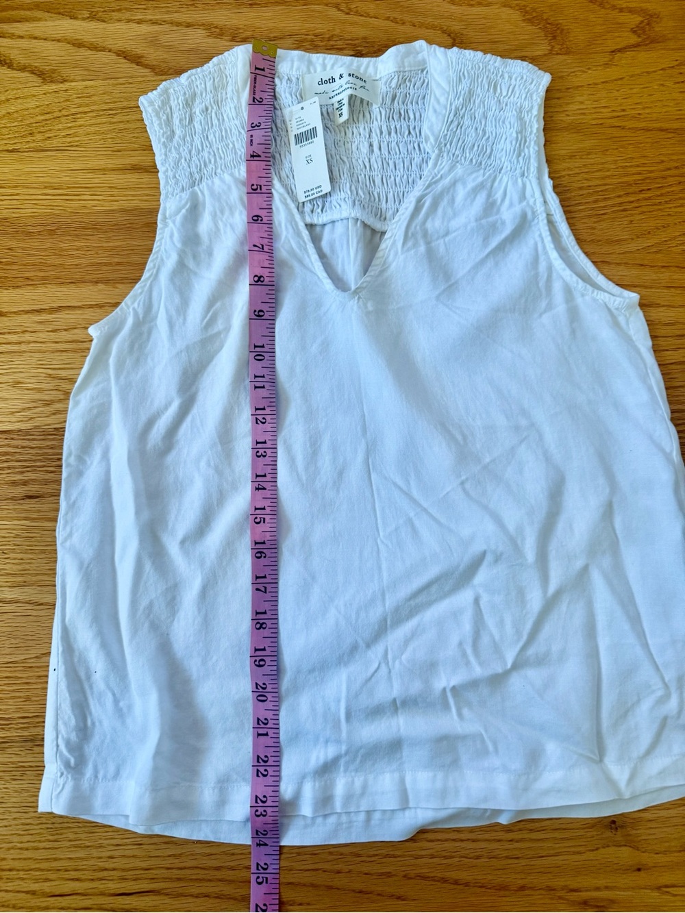 cloth & stone White Smocked Tank Top